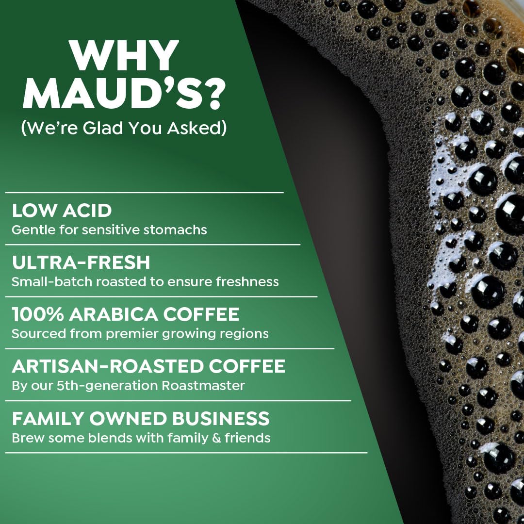 Maud's single-serve pods Keurig-compatible—easy, quick brewing.