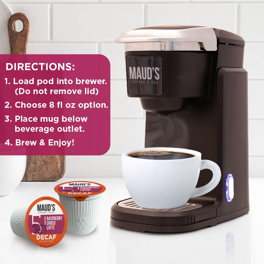 Maud's solar-powered facility production ensures responsible decaf flavored coffee