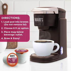 Maud's solar-powered facility production ensures responsible decaf flavored coffee