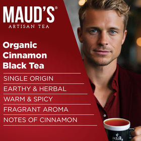 Close-up of Maud's tea leaves blend for a bold aroma