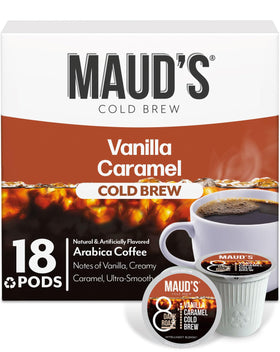Maud’s Vanilla Caramel Cold Brew pods brew a bold, smooth cup.