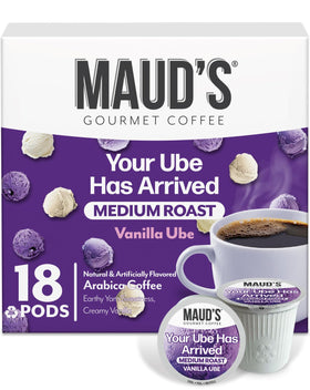 Maud's Vanilla Ube coffee pods pack for quick, cafe-quality mornings