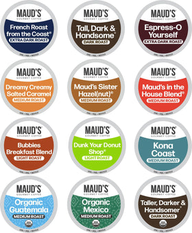 Maud's variety coffee pods 136ct offering a bold, quick-morning brew