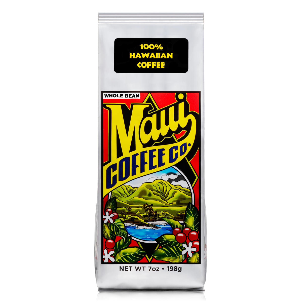 Maui Coffee Co 100% Hawaiian whole-bean dark roast for a bold brew.