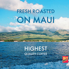 Aromas rising from a cup of Maui Coffee Co ground coffee.