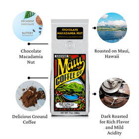 Aromas of Maui Blend ground coffee ready for drip or pour-over brewing.