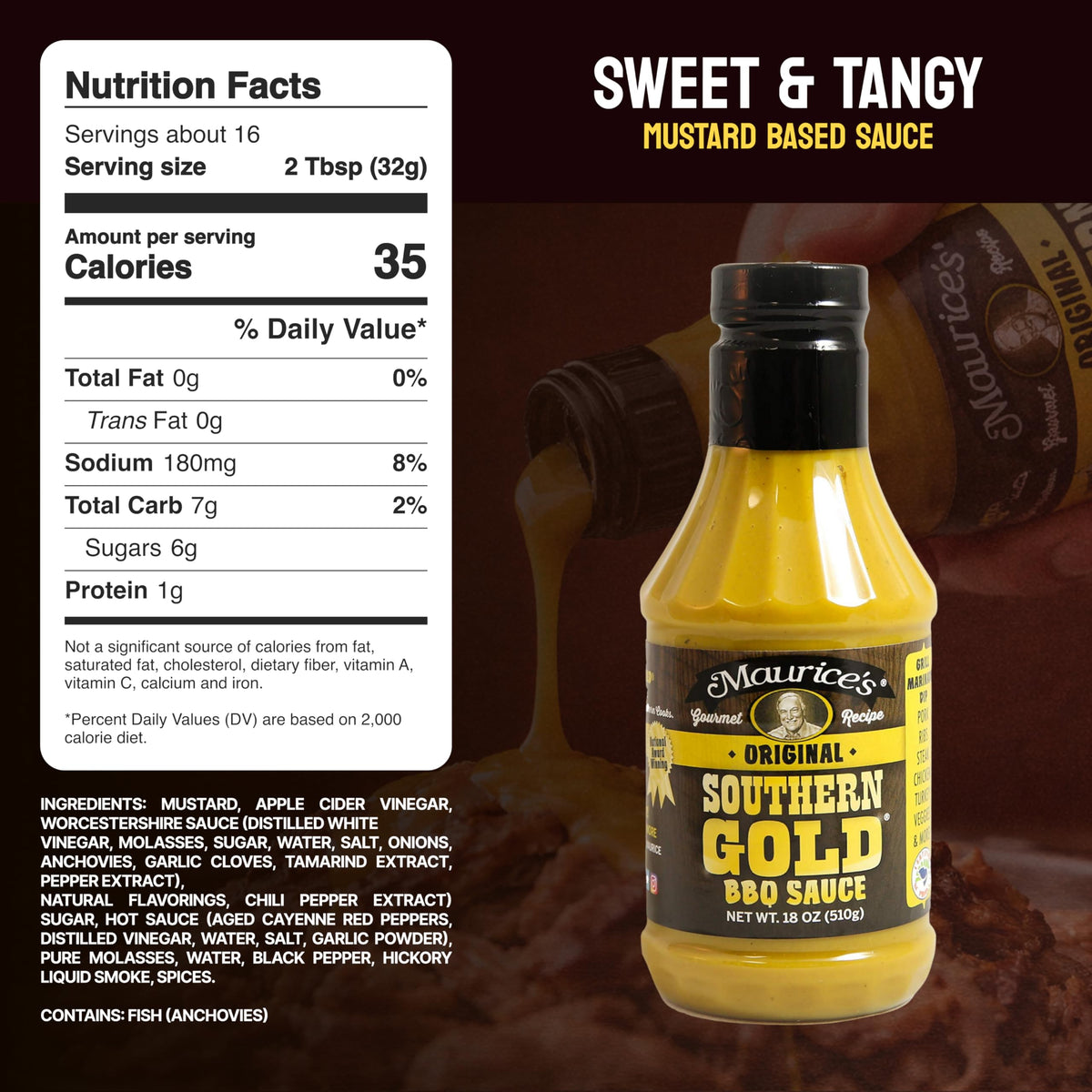 Maurice's Southern Gold BBQ burger dressing adds mustard brightness.