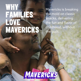 MAVERICKS non-GMO label on packaging, signaling cleaner ingredients.