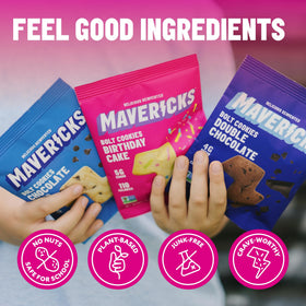MAVERICKS Bolt Cookies birthday cake flavor, festive treat for celebrations.
