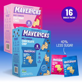 MAVERICKS Bolt Cookies display in pantry, easy daily snack option.