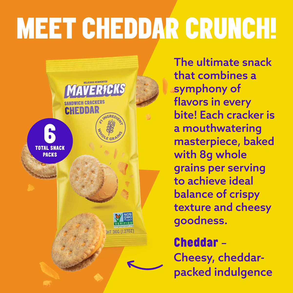 Mavericks Cheddar Sandwich Cracker snack-serve inspires on-the-go munching