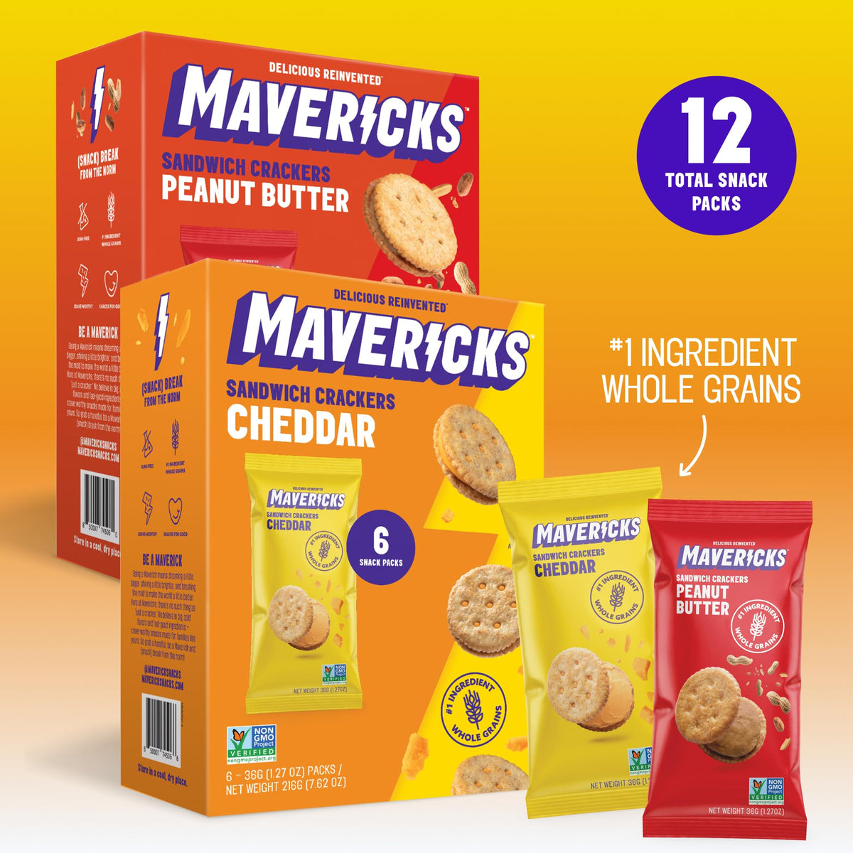 MAVERICKS family-friendly crackers ideal for sharing moments.