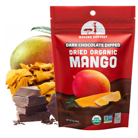 Mavuno Harvest chocolate-covered mango 1lb pack, a convenient ethical snack.