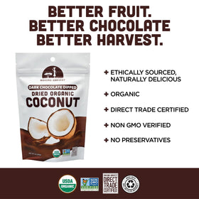 Mavuno Harvest organic dried coconut snacks, preservative-free and convenient.