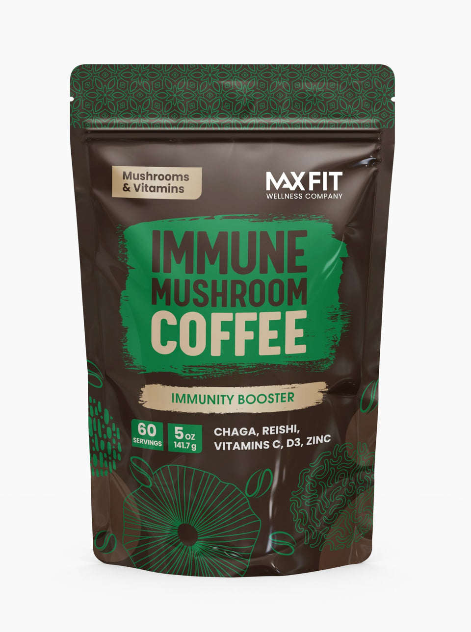 MAX FIT Immunity Mushroom Coffee can for a convenient immune-supporting energy boost.
