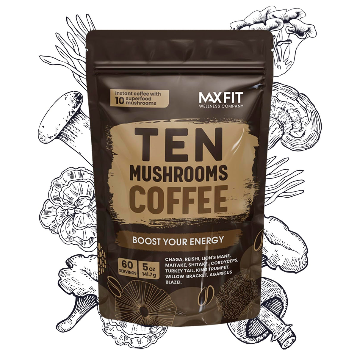 MAX FIT coffee promotes sustained focus and natural energy.