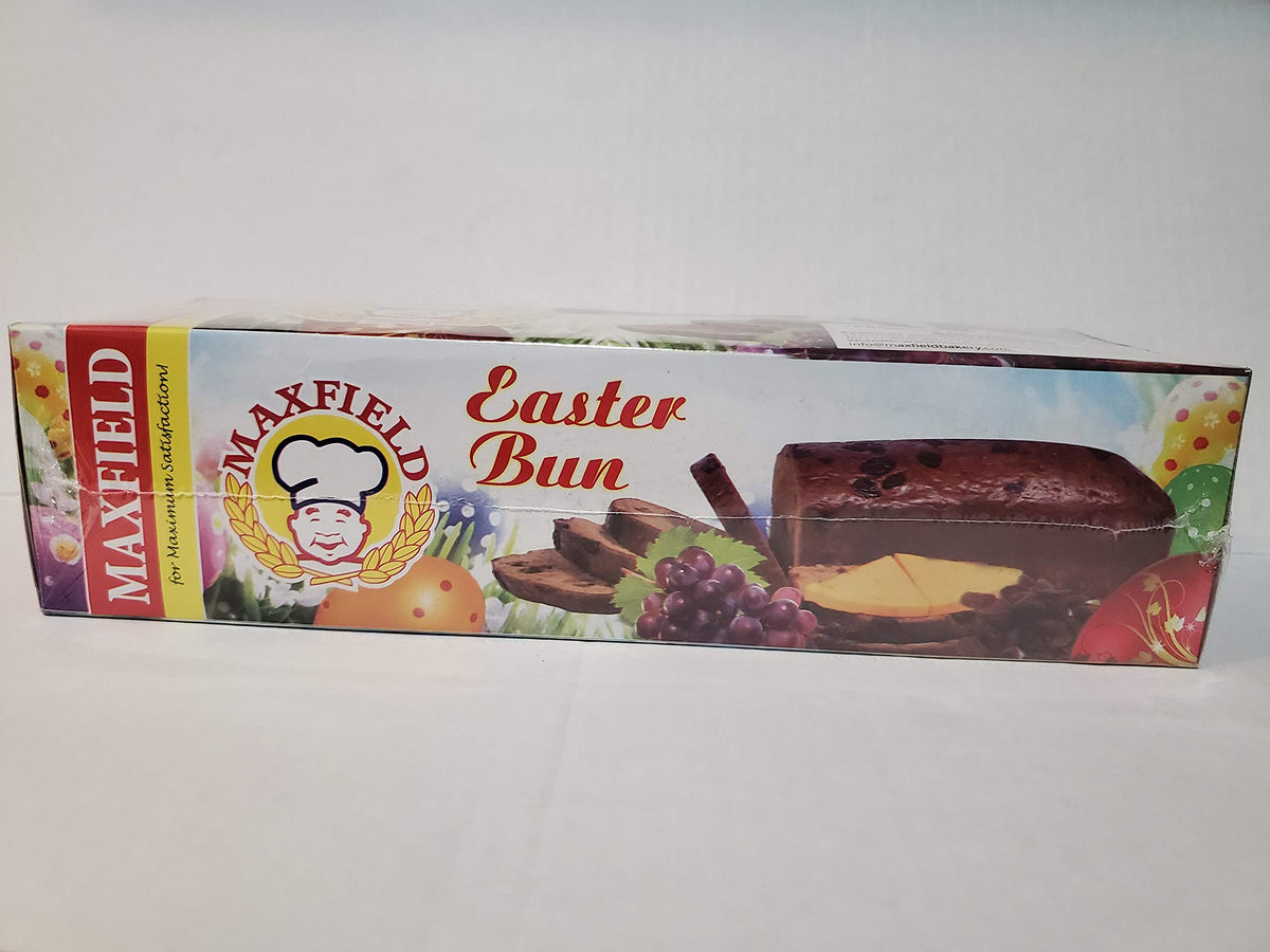 Maxfield Easter Bun boxed loaf gift-ready packaging for occasions.