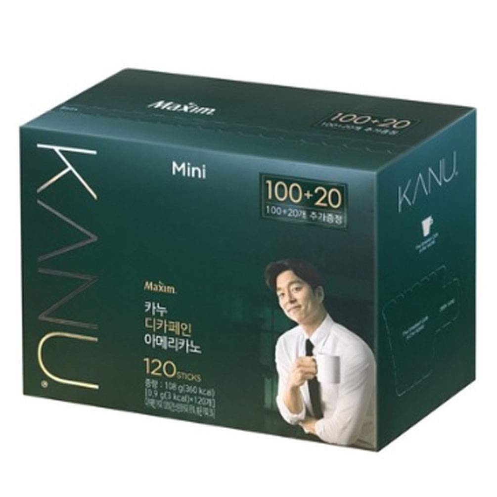 MAXIM KANU mini decaf Americano pack shot, convenient on-the-go coffee choice.