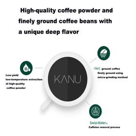 MAXIM KANU decaf Americano sachet close-up for quick brew.