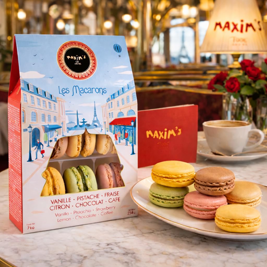 MAXIM'S DE PARIS coffee macaron with espresso filling, ideal for afternoon tea