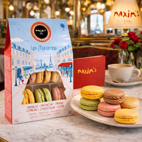 MAXIM'S DE PARIS coffee macaron with espresso filling, ideal for afternoon tea