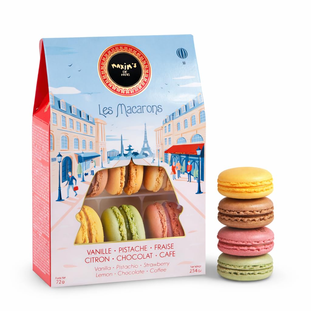 MAXIM'S DE PARIS vanilla macaron with creamy filling, delicate shell for a refined dessert moment