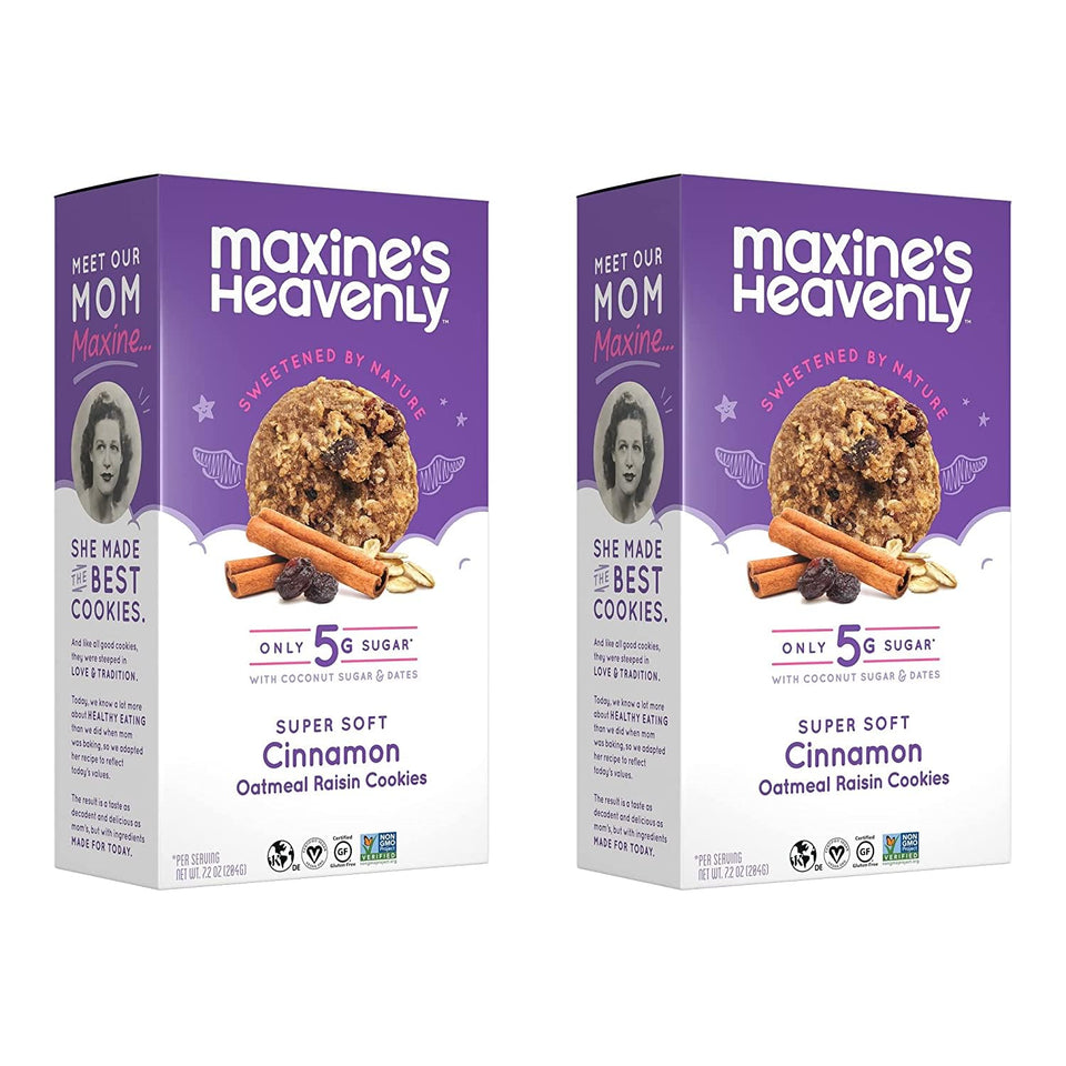 Maxine's Heavenly Cinnamon Oatmeal Raisin Cookies front view, inviting vegan snack