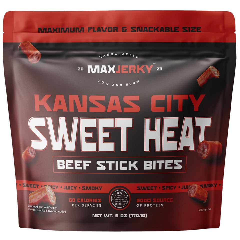 MAXJERKY Kansas City Sweet Heat bites pack image, high-protein snack
