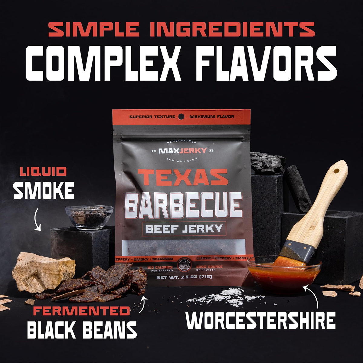 MaxJerky Made in USA badge on packaging, supporting quality and freshness