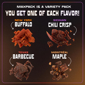 MaxJerky New York Buffalo Chicken Jerky slices, tangy bite perfect for lunch