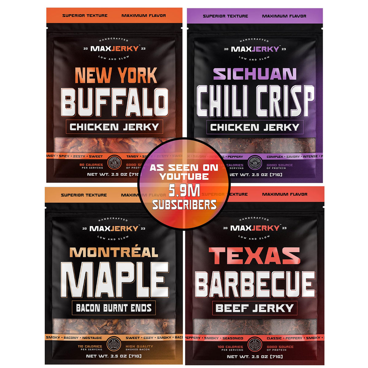 MaxJerky Texas BBQ Beef Jerky on board with bold flavor, ideal for on-the-go snacking