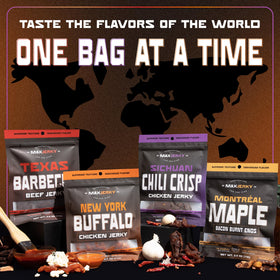 MaxJerky Variety Pack box with four flavors for sharing or tasting