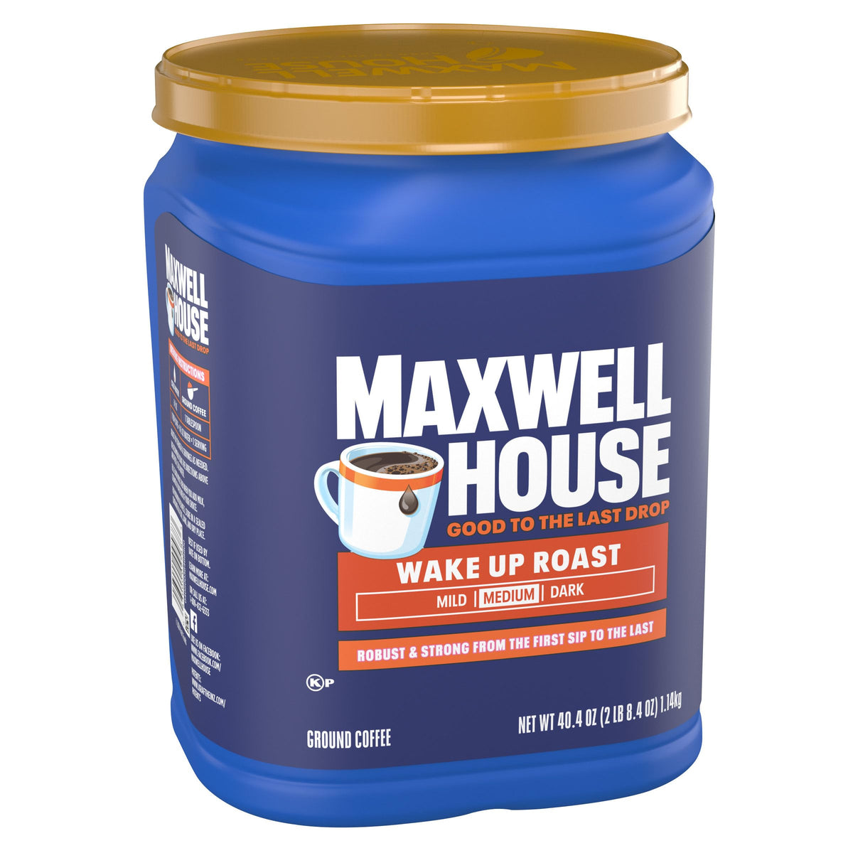Maxwell House 40.4 oz canister sealed for freshness