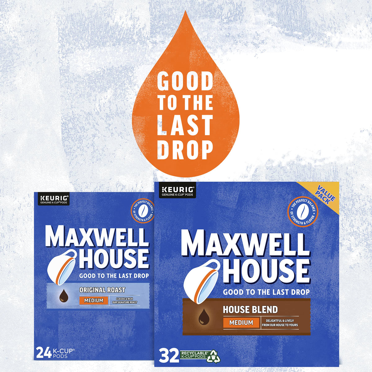 MAXWELL HOUSE One hundred percent Arabica label on a Maxwell House pod
