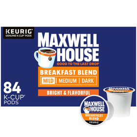 MAXWELL HOUSE Breakfast Blend mild roast box front with inviting aroma