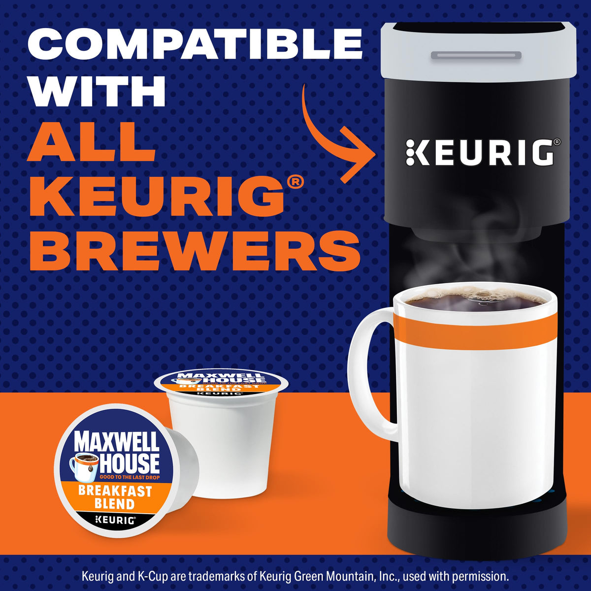 MAXWELL HOUSE boxes and pods on shelf for quick, consistent mornings