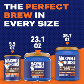 Maxwell House brewed coffee cup with steam for a comforting moment.