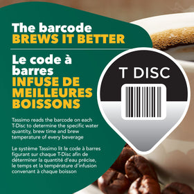 Smooth finish decaf for late-day moments with Tassimo machines.