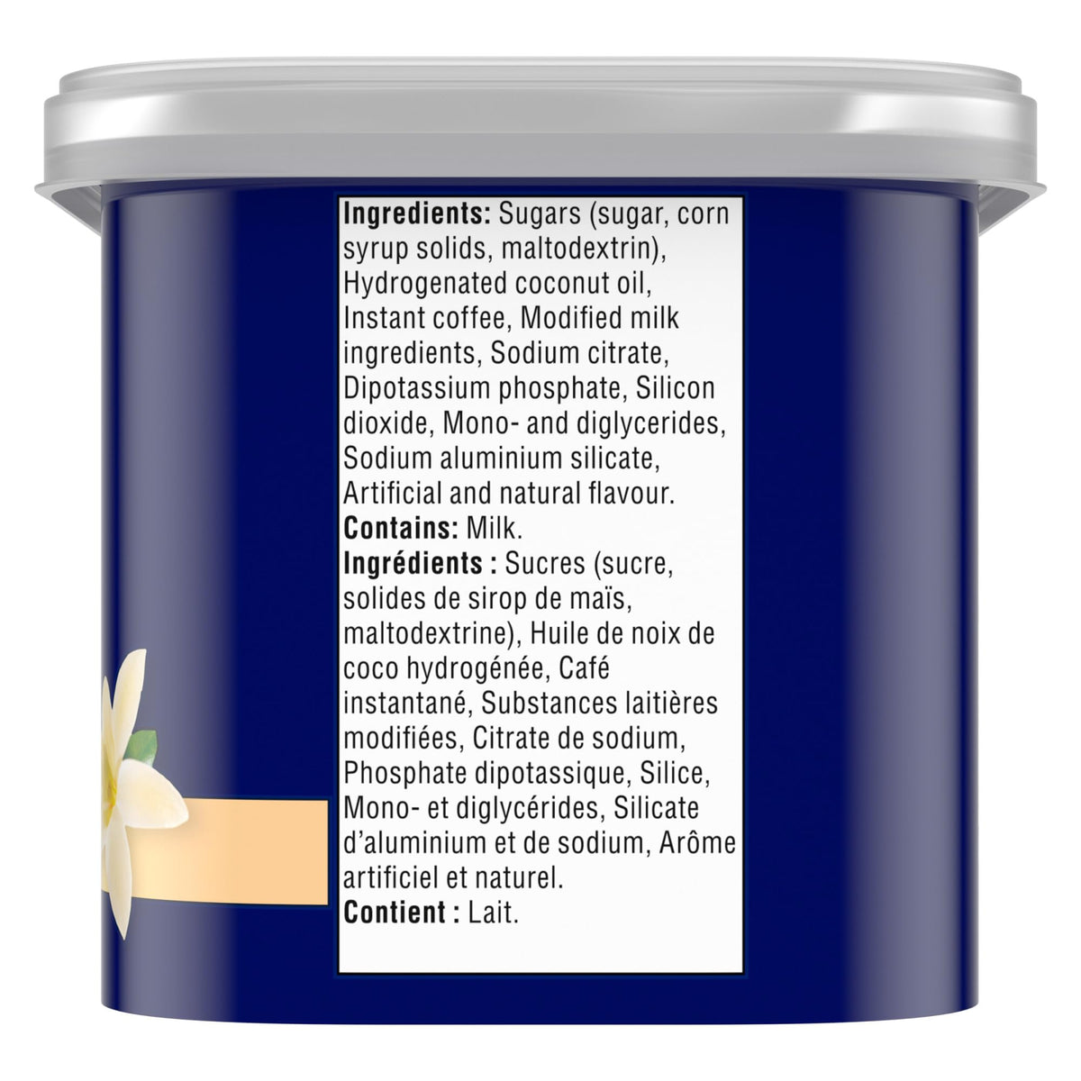 Packaging icons of Maxwell House Café French Vanilla emphasizing recyclability