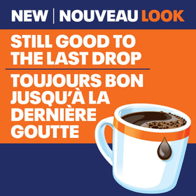 Maxwell House Café French Vanilla tub lid highlighting resealable packaging