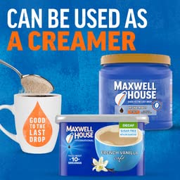 Pour of Maxwell House Decaf Sugar Free Vanilla into a cup for a cafe-style moment.