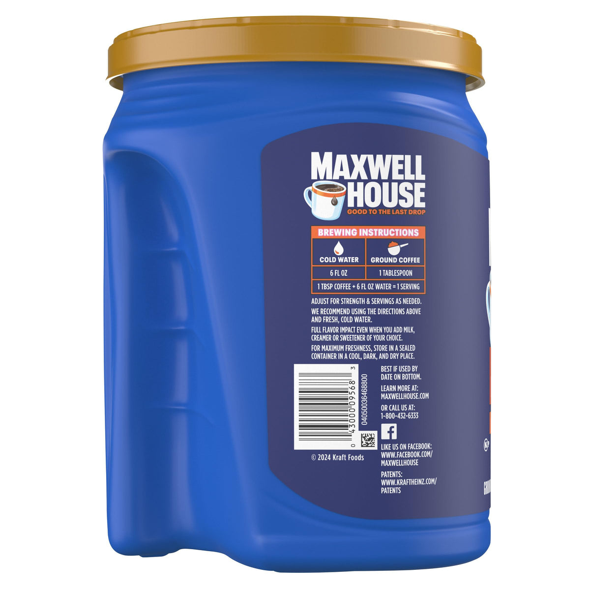 Close-up of Maxwell House Wake Up Roast grounds ready for brewing