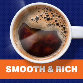 Maxwell House decaf coffee grounds prepared for a clean pour-over extraction.