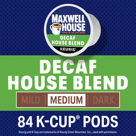 Close-up of Maxwell House Decaf House Blend pour with a smooth finish.