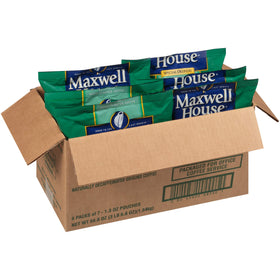 Morning break setup featuring Maxwell House decaf Special Delivery packets for easy use.