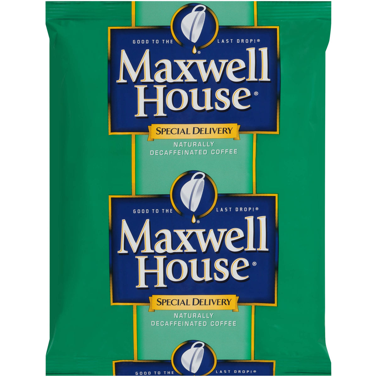 Maxwell House Decaf Special Delivery packets displayed for fast, self-serve service.
