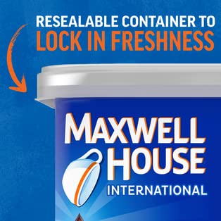 MAXWELL HOUSE decaf sugar-free French Vanilla 4-pack box seen on shelf.