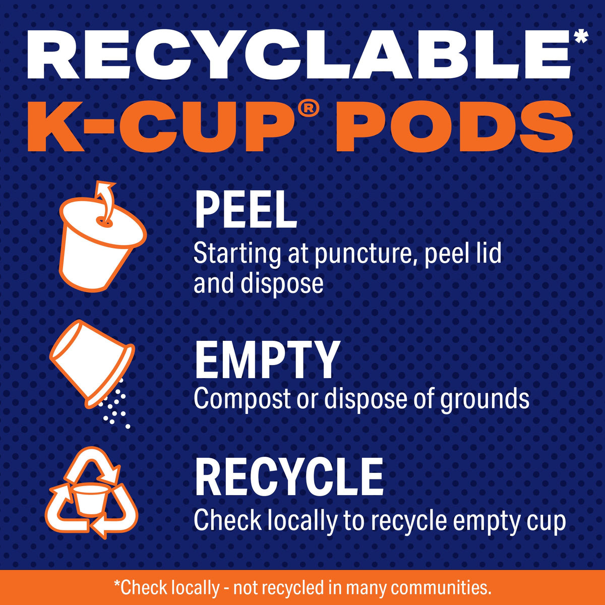 Recyclable cup lid being peeled for disposal.