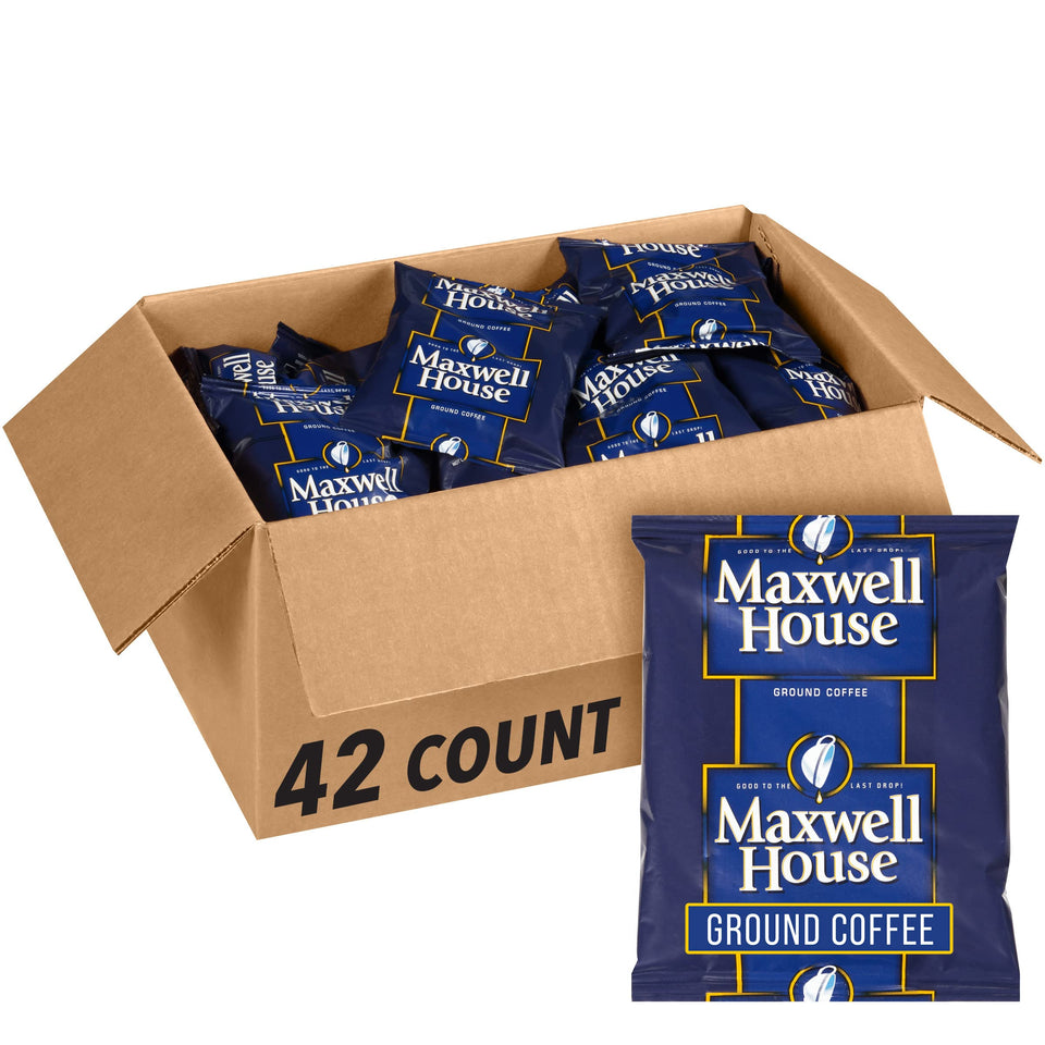 Maxwell House ground coffee packets for a 42-pack self-serve station
