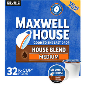 MAXWELL HOUSE House Blend Medium Roast K-Cup pod delivers balanced flavor for everyday mornings